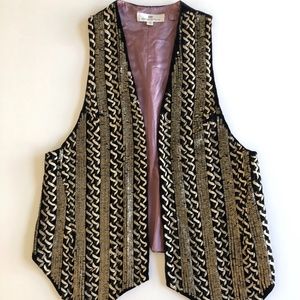 DESIGNER Sequin silk/velvet vest! Never Worn!